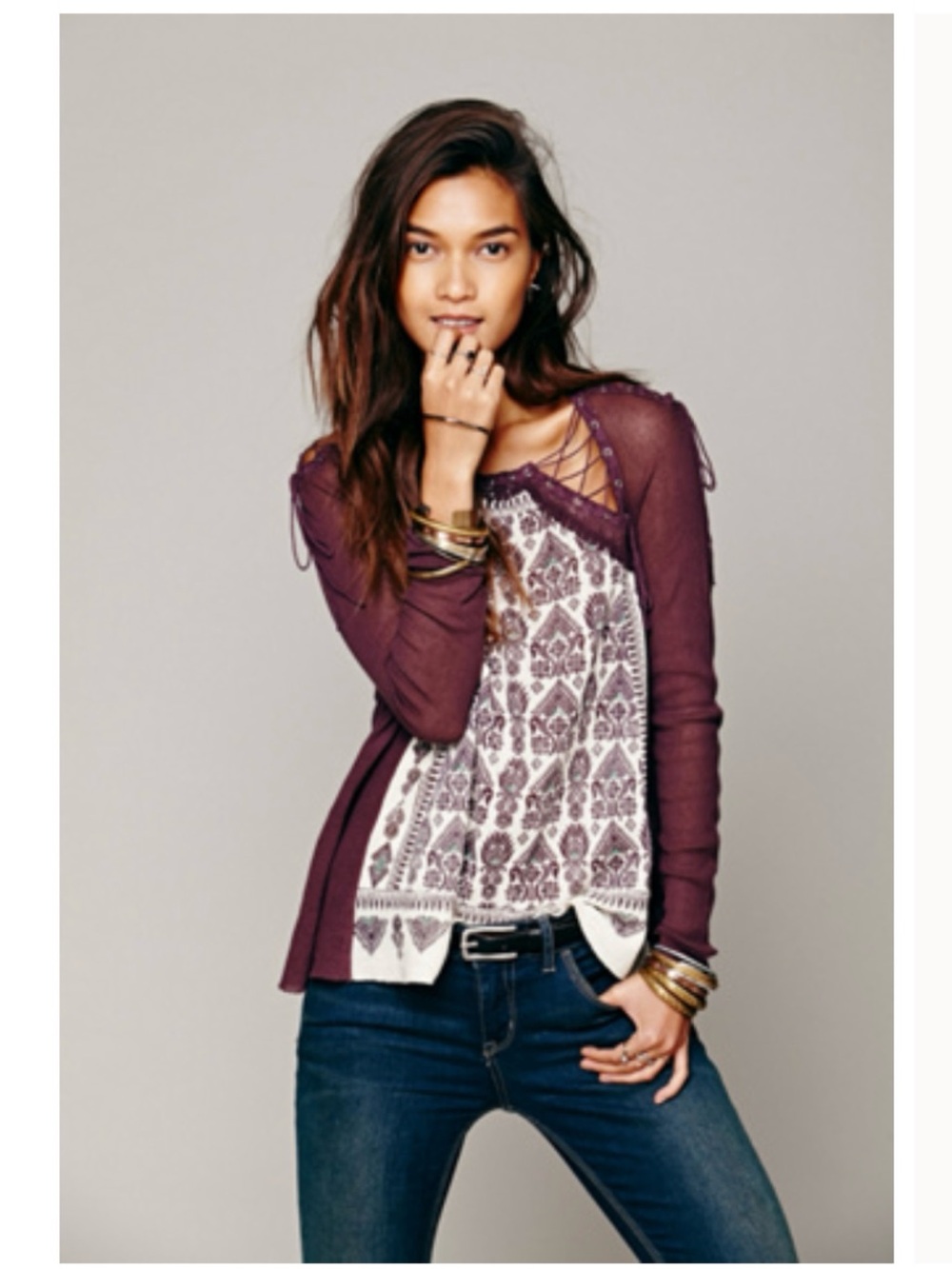Free People New romantics bird in hand top in XS